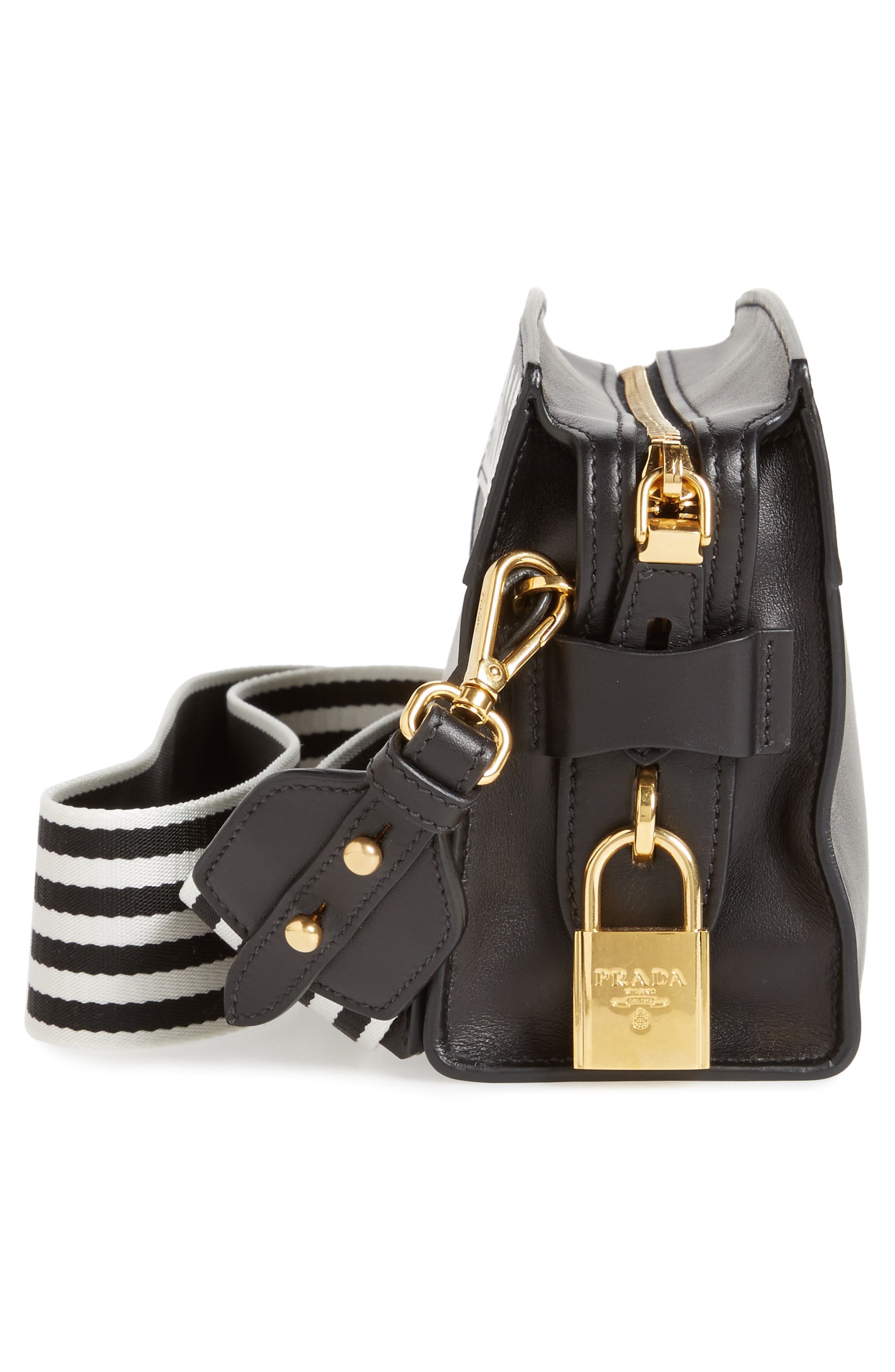 Prada Esplanade Saffiano & City Calfskin Shoulder Bag, Alternate, color, 