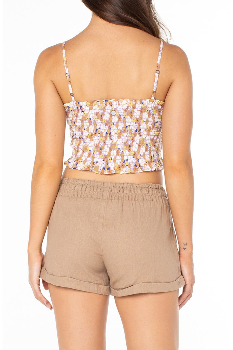 Hello Sunshine Floral Smocked Crop Top, Alternate, color, AFR VIOLET