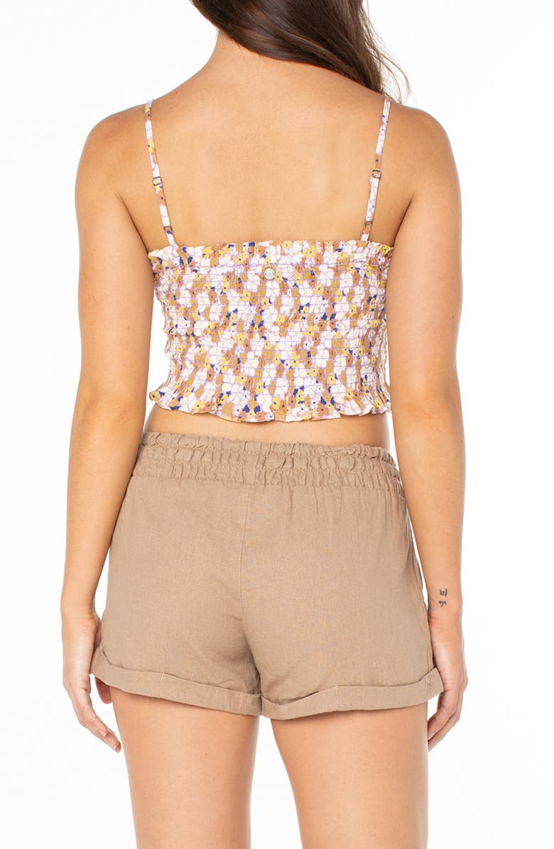Roxy Hello Sunshine Floral Smocked Crop Top, Alternate, color, 