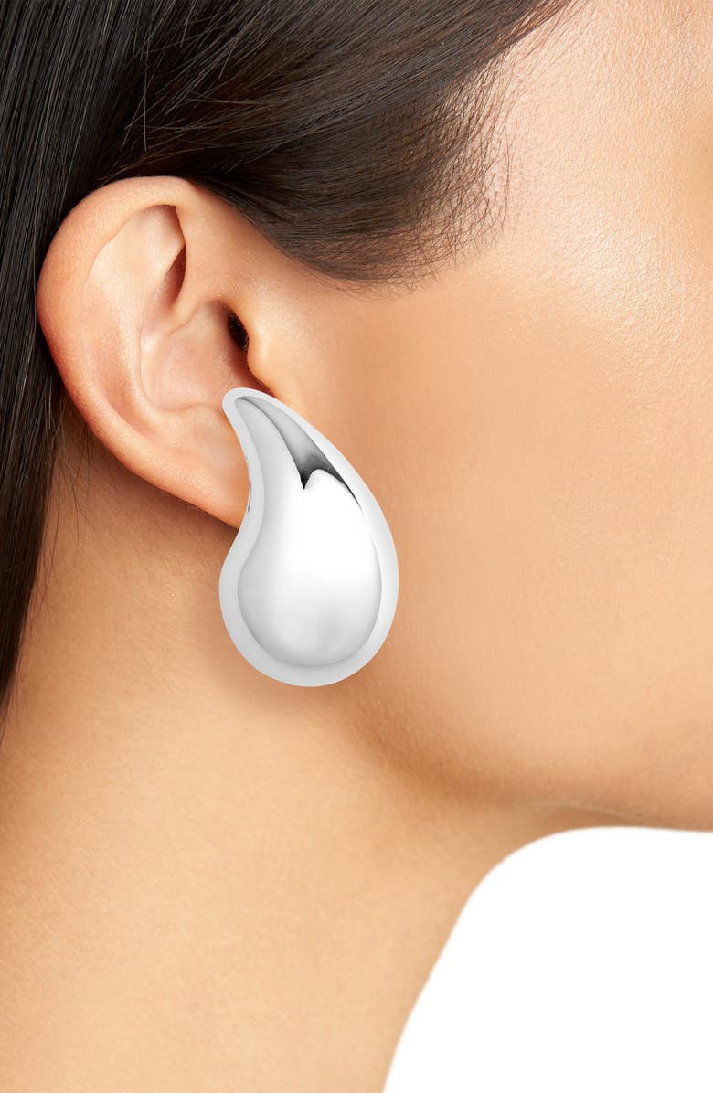 Bottega Veneta Drop Sterling Silver Stud Earrings, Alternate, color, Silver