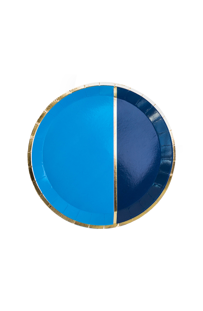 Jollity & Co. The Markle Blue and Gold Dessert Plates, Main, color, Assorted Pre-Pack