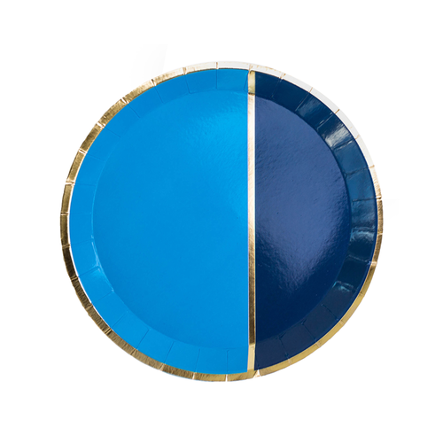 Jollity & Co . The Markle Blue And Gold Dessert Plates In Multi