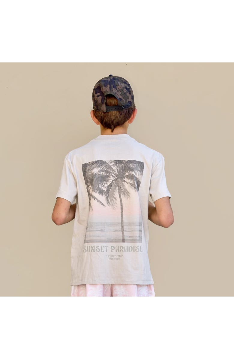 The Drip Shop Palm Paradise Tee - Big Kid, Alternate, color, Bone