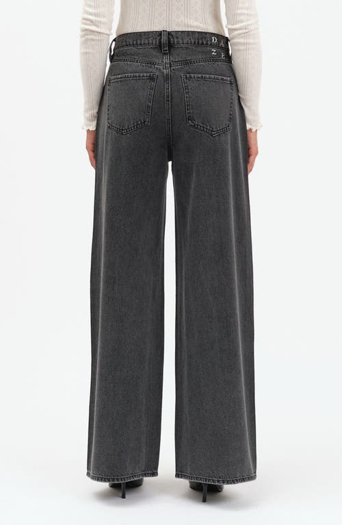 Daze The Wanderer Rhinestone Wide Leg Jeans In Gray