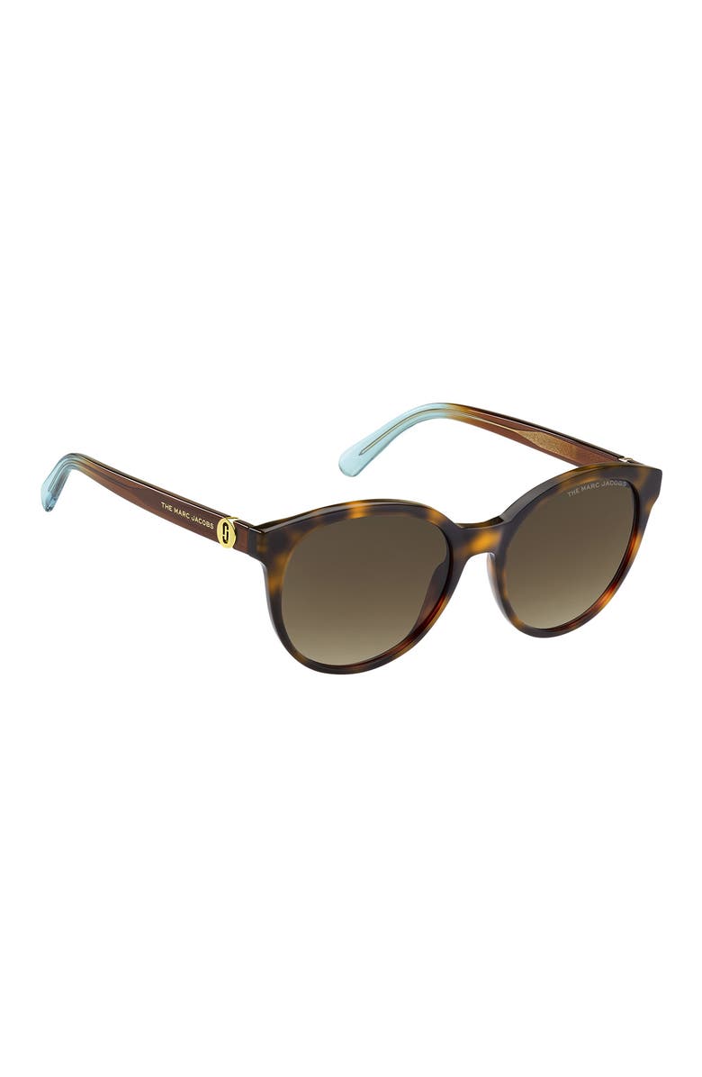 Marc Jacobs 54mm Round Sunglasses, Alternate, color, Havana Azure