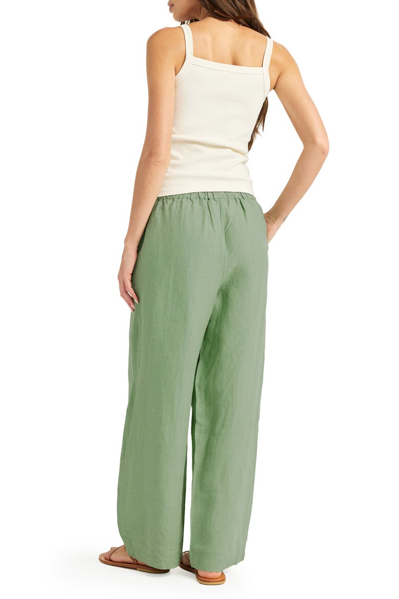 Parker Wide Leg Linen Pants, Alternate, color, SAGE