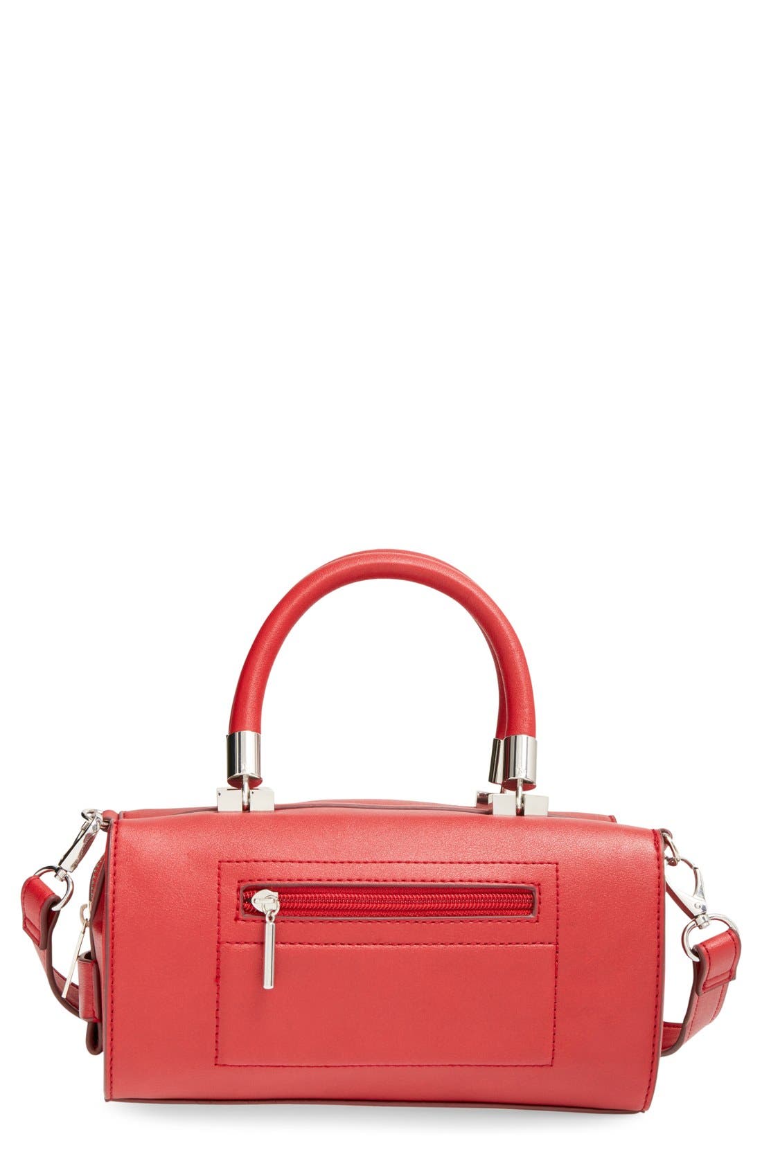 'Whitney' Faux Leather Crossbody Bag, Main, color, RED