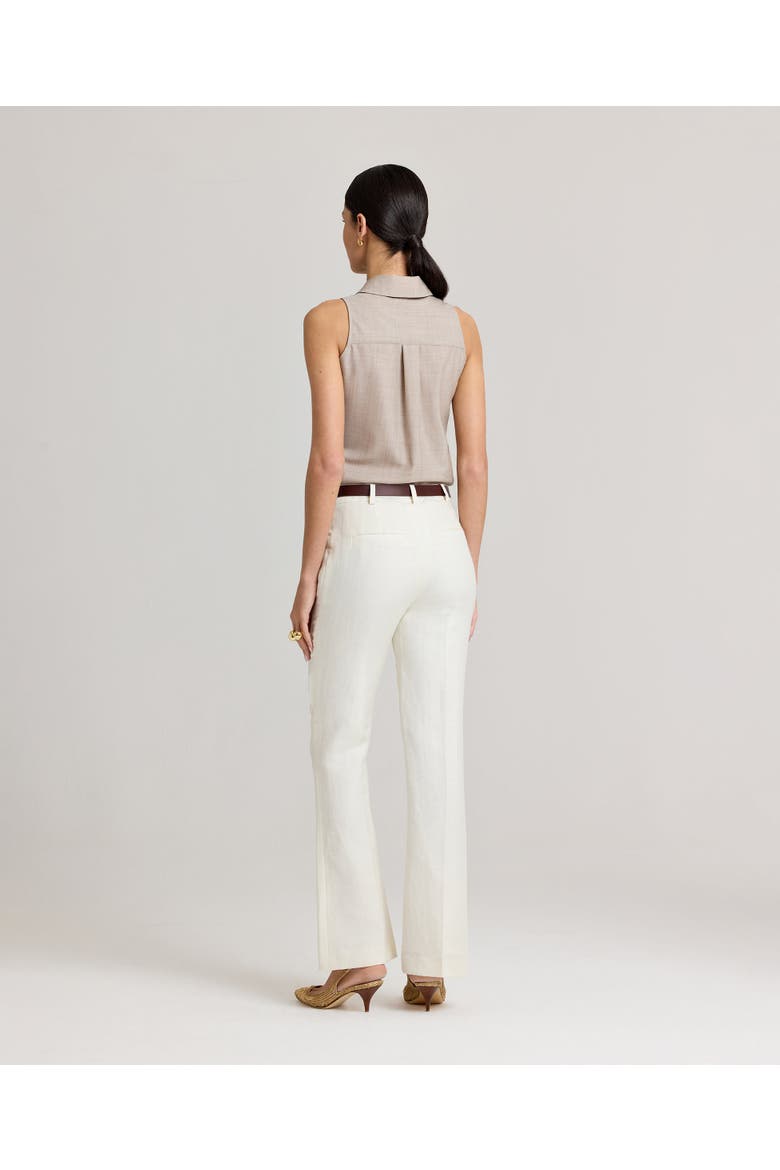 Meryl Linen Straight Trousers, Alternate, color, White