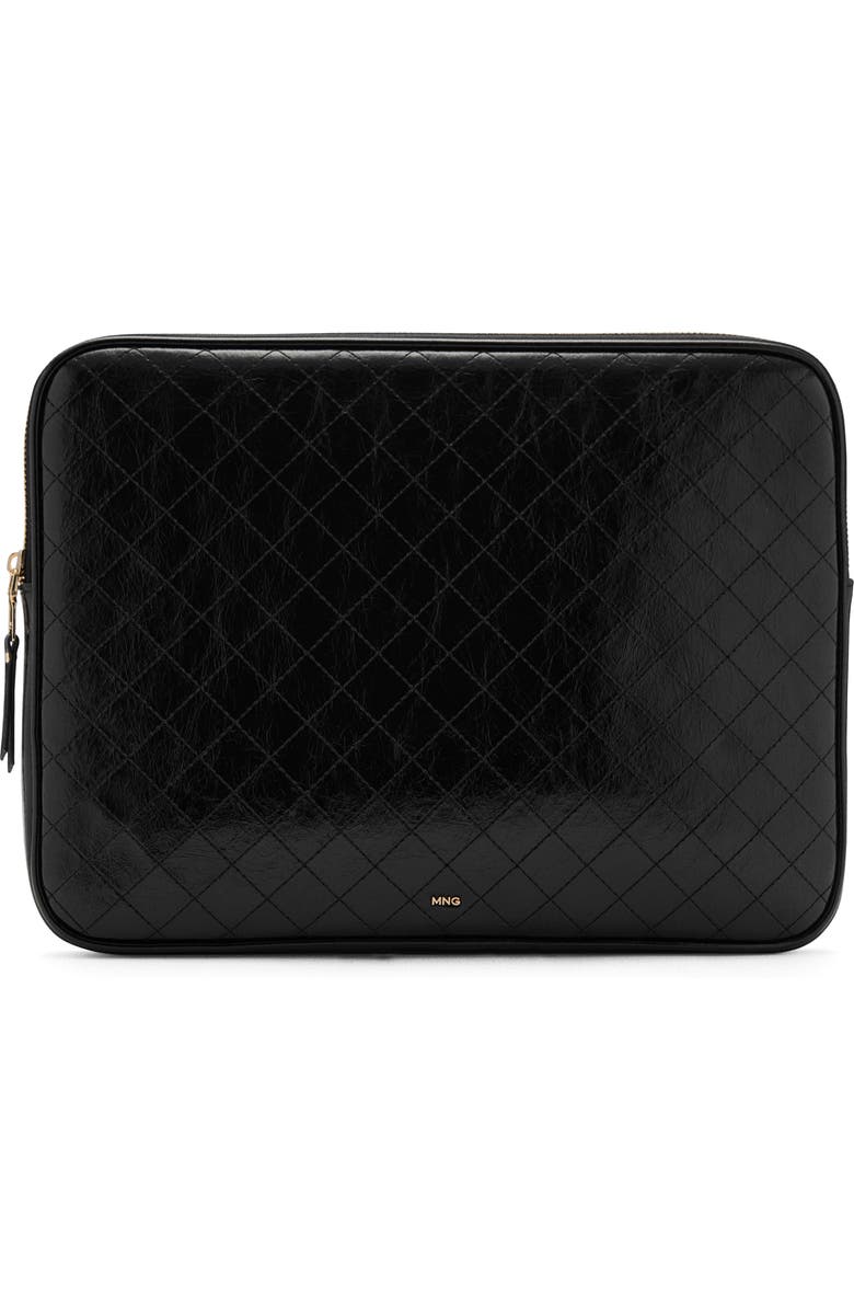 MANGO Diamond Stitch Faux Leather Laptop Case, Main, color,
