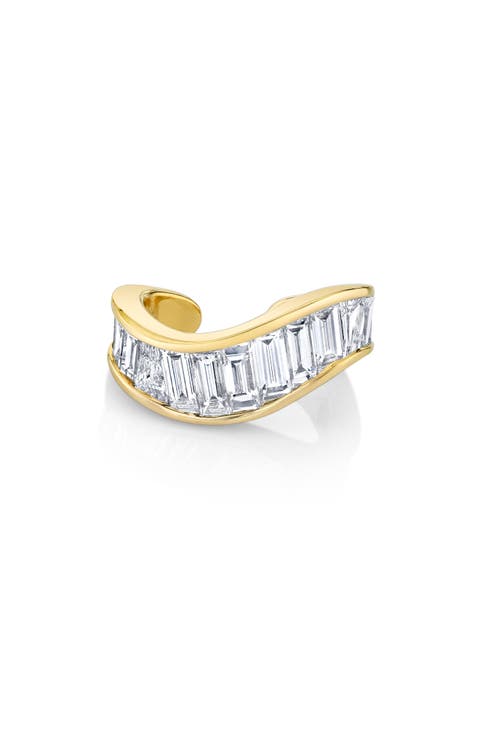 Baguette Diamond Wave Ear Cuff