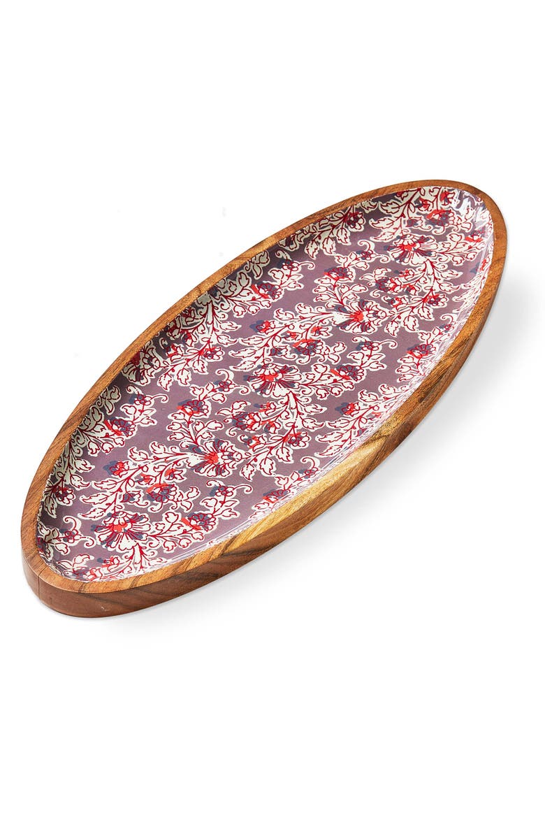 tag Jasmine Wood Enamel Large Serving Platter Multicolor, Main, color, Multicolored