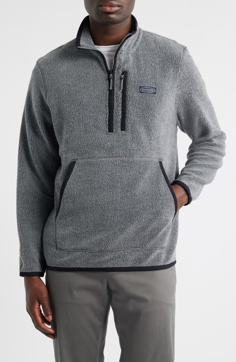 vineyard vines Bonfire Fleece Quarter Zip, Main, color, Gray Harbor