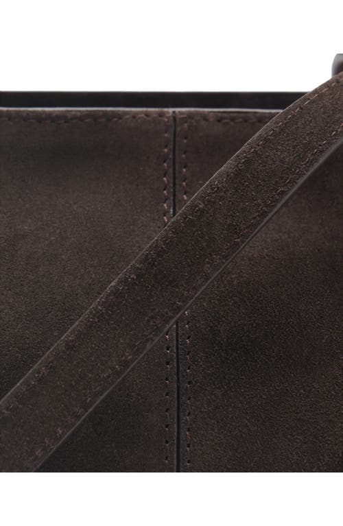 Mango Suede Shoulder Bag In Chocolate