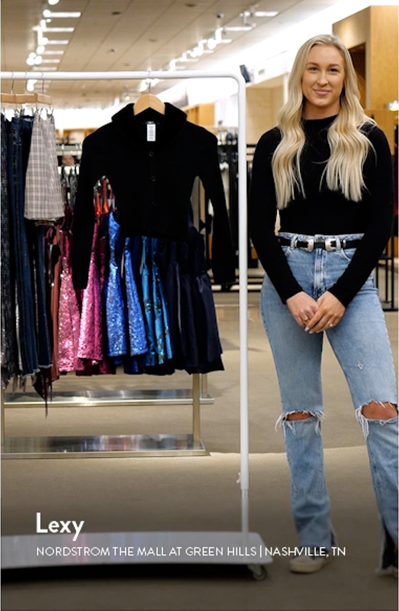 Kids' Faux Fur Collar Rib Cardigan, sales video thumbnail