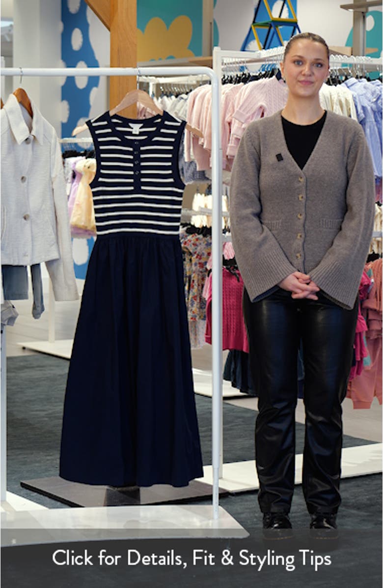 Sleeveless Mixed Media Midi Dress, sales video thumbnail