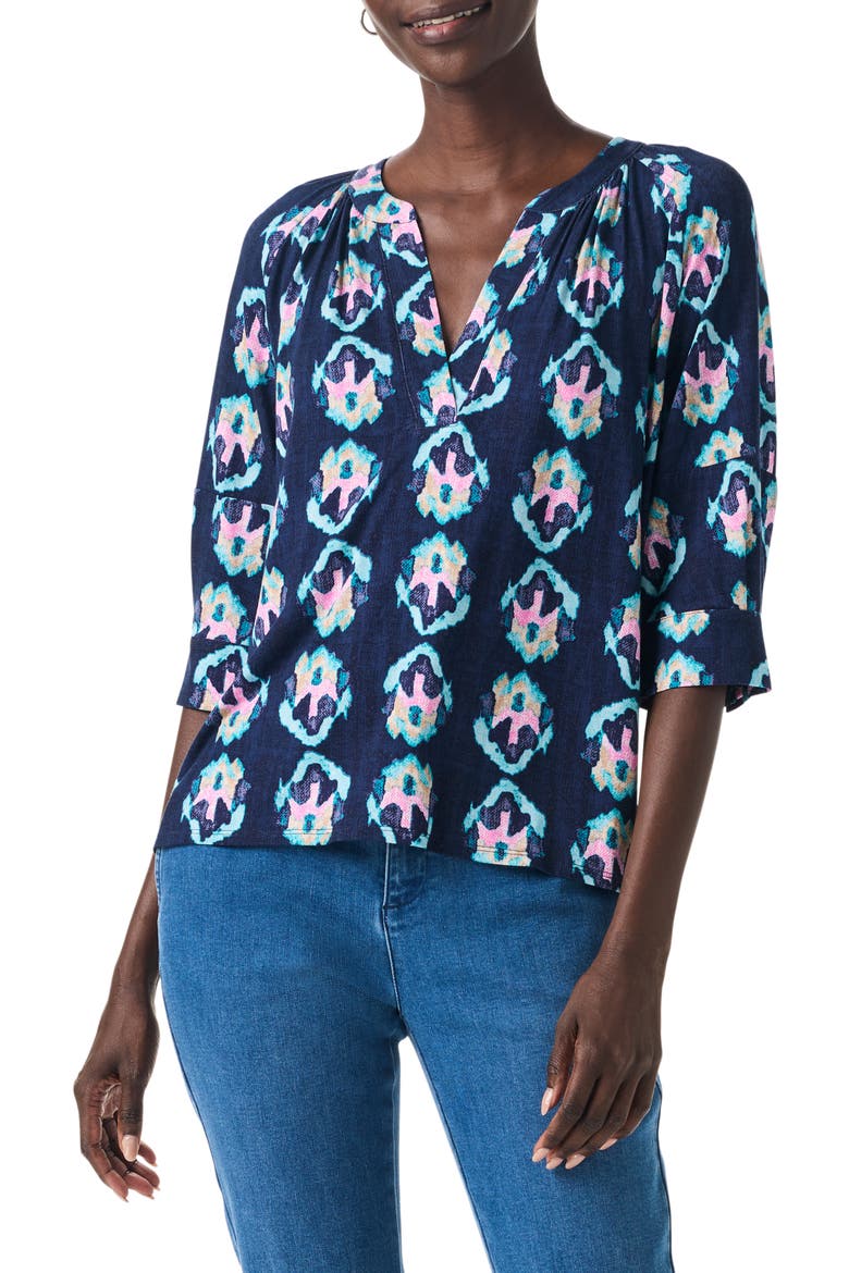 Ocean Batik Print Top, Main, color, INDIGO MULTI