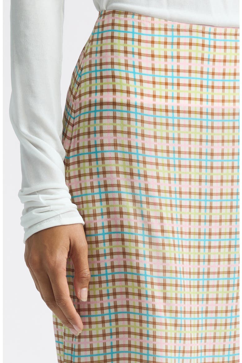 Colette Check Crepe Skirt, Alternate, color, PINK MULTI