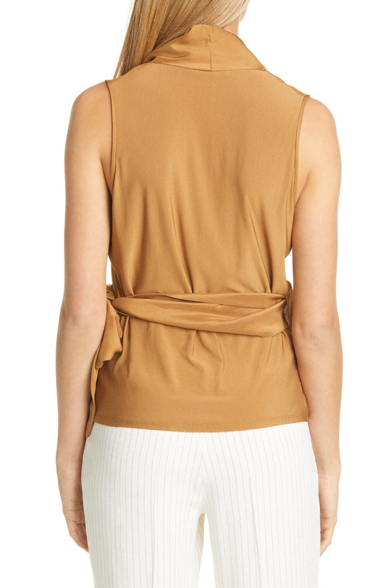 Max Mara Elce Sleeveless Silk Wrap Top, Alternate, color,