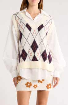 JACQUIE THE LABEL Mara Mixed Media Vest Top