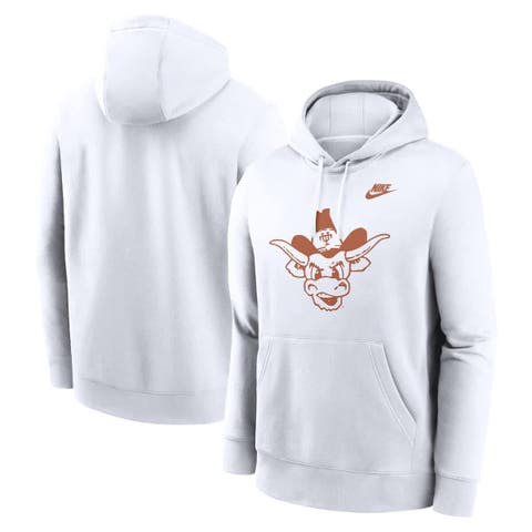 Men
s Nike White Texas Longhorns Legacy Logo Club Fleece Pullover Hoodie
