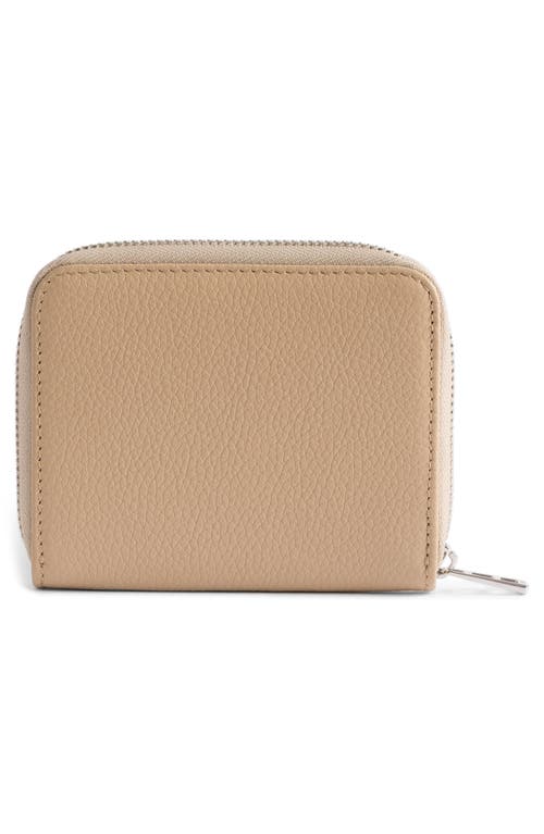 Zadig & Voltaire Mini Grained Leather Card Case In Neutral