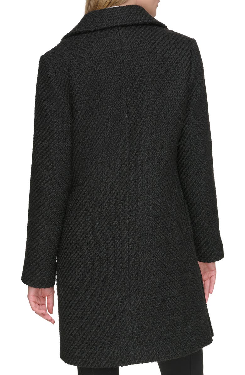 KARL LAGERFELD PARIS One Button Wool Blend Bouclé Coat, Alternate, color,