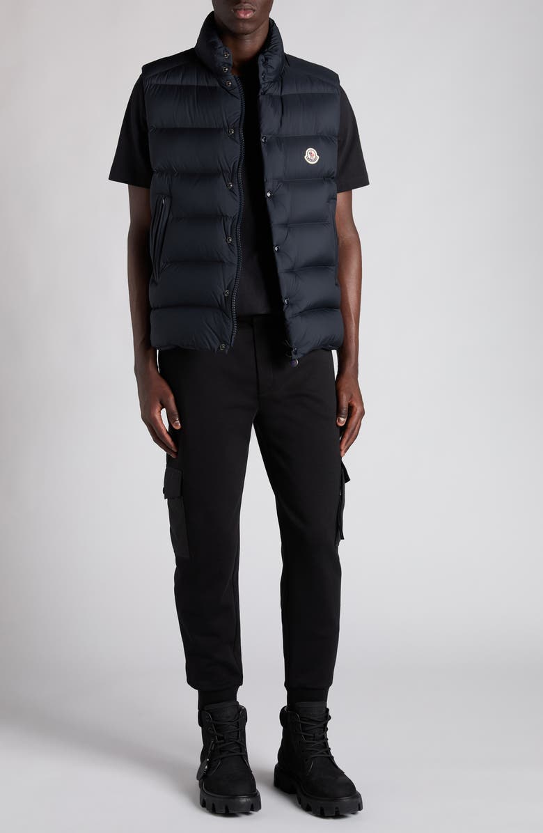 Moncler Tibb Water Repellent Down Puffer Vest, Alternate, color, Black