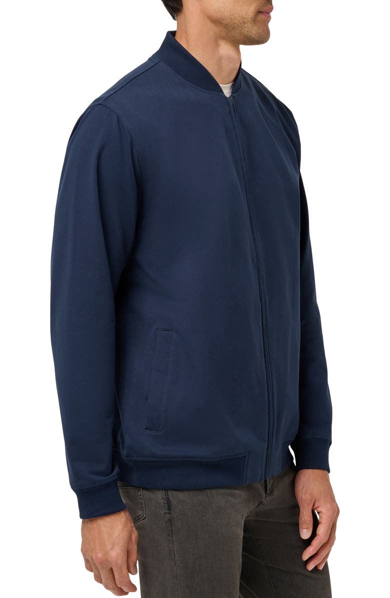 TravisMathew Stretch Cotton Bomber Jacket, Alternate, color, Total Eclipse