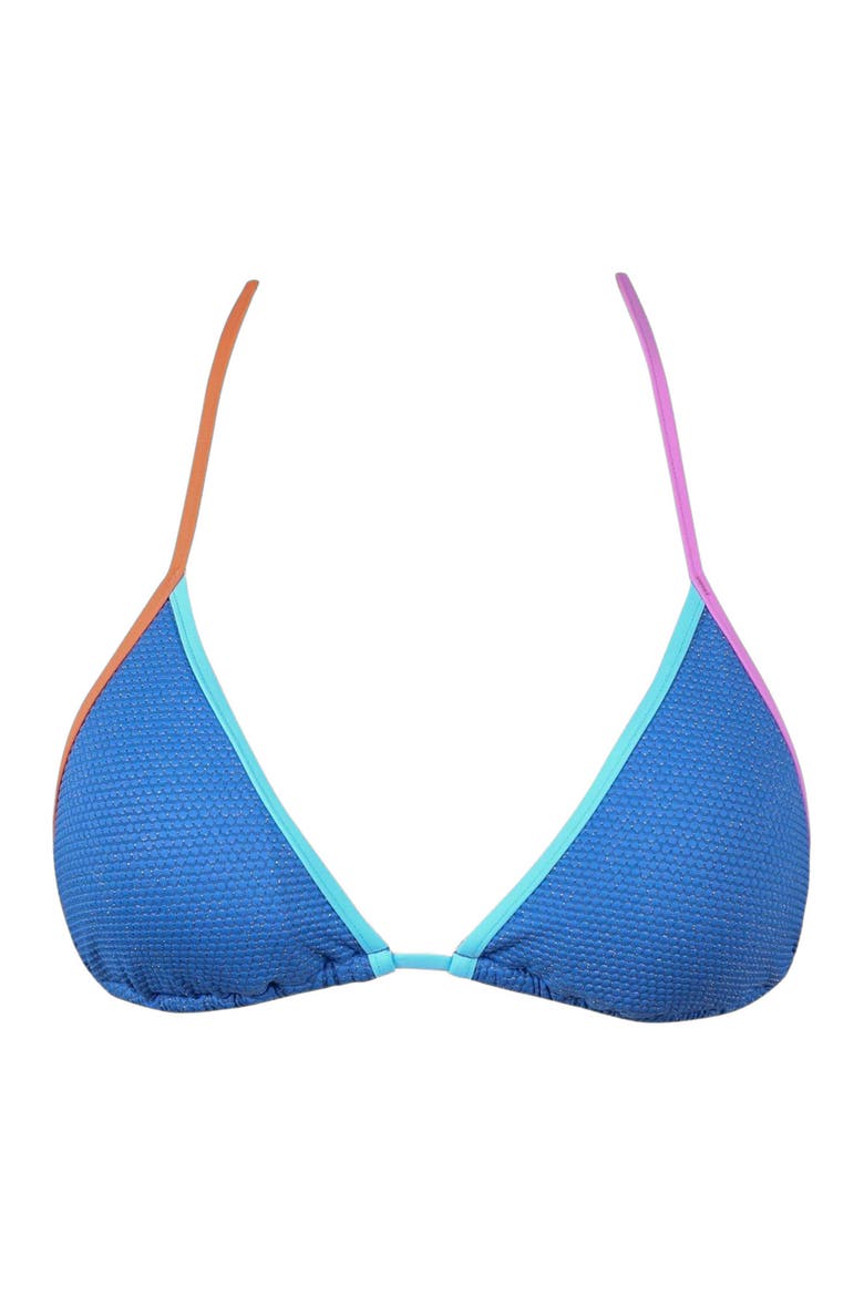 Trisha Triangle Bikini Swimsuit Top, Alternate, color, DESERT SKY LUREX