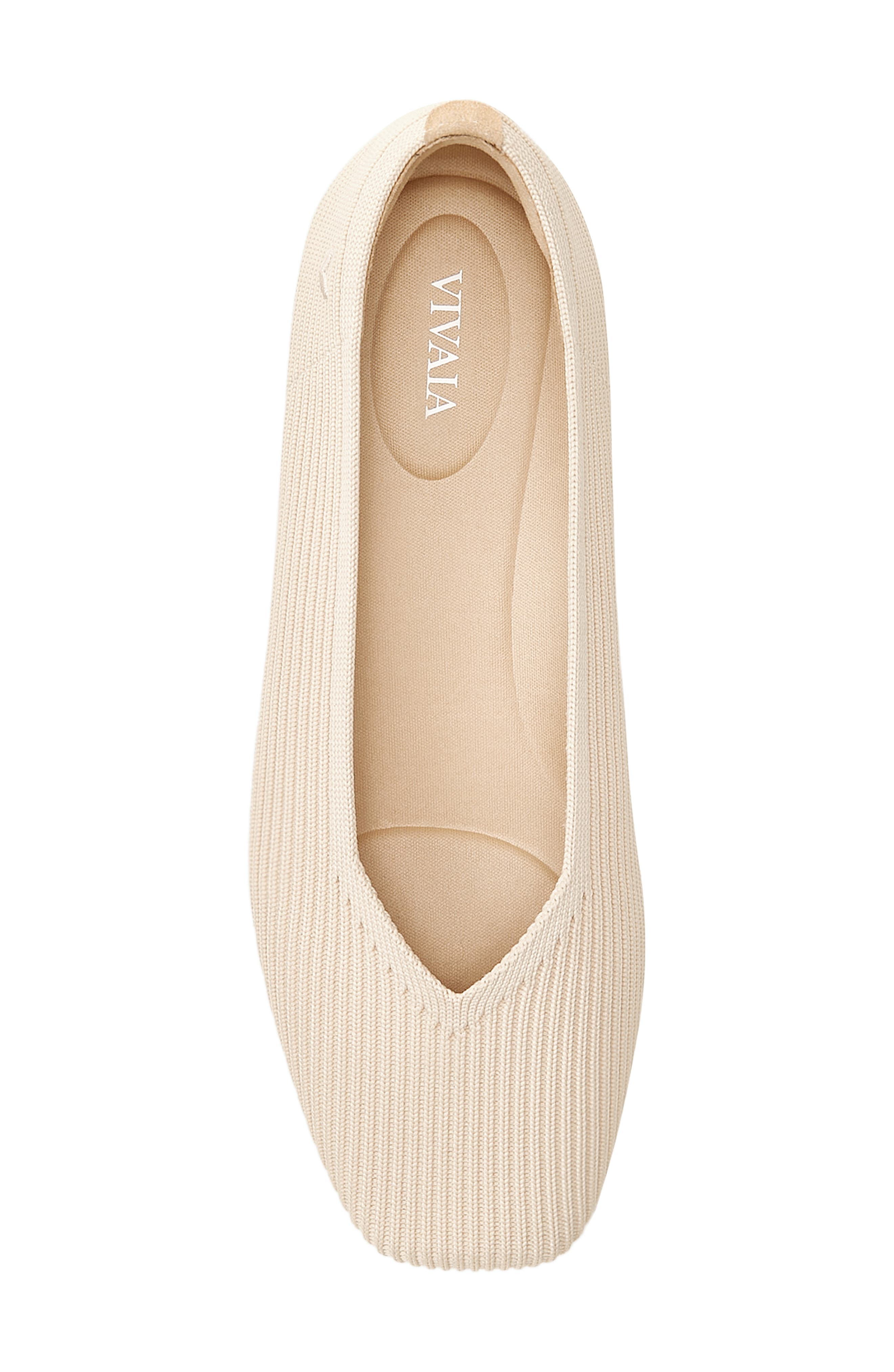 Margot 2.0 Square-Toe V-Cut Flats, Alternate, color, ALMOND