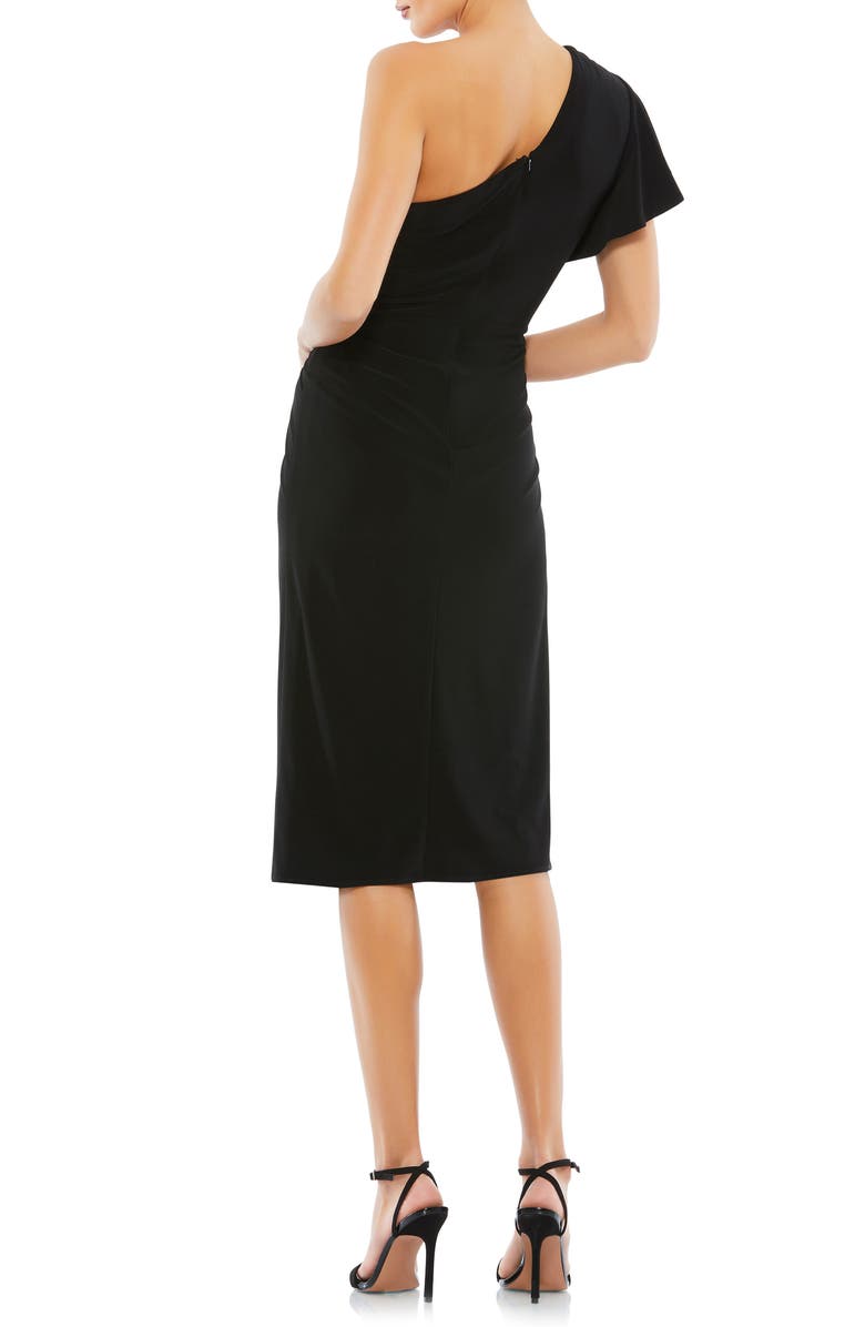 Mac Duggal One-Shoulder Jersey Midi Dress, Alternate, color,
