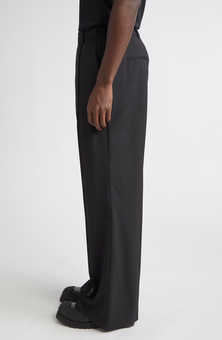 Marni Pintuck Wool Flare Leg Pants, Alternate, color, Black