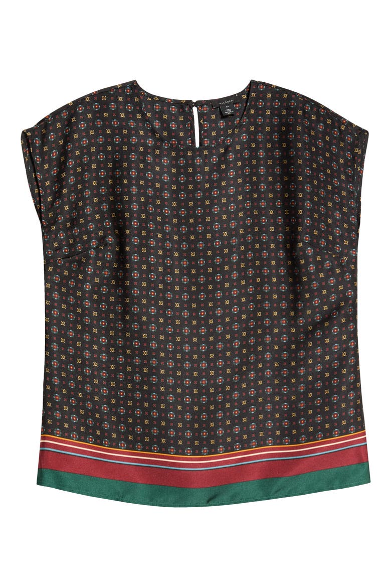Border Print Shell, Main, color, RICH BLACK 060