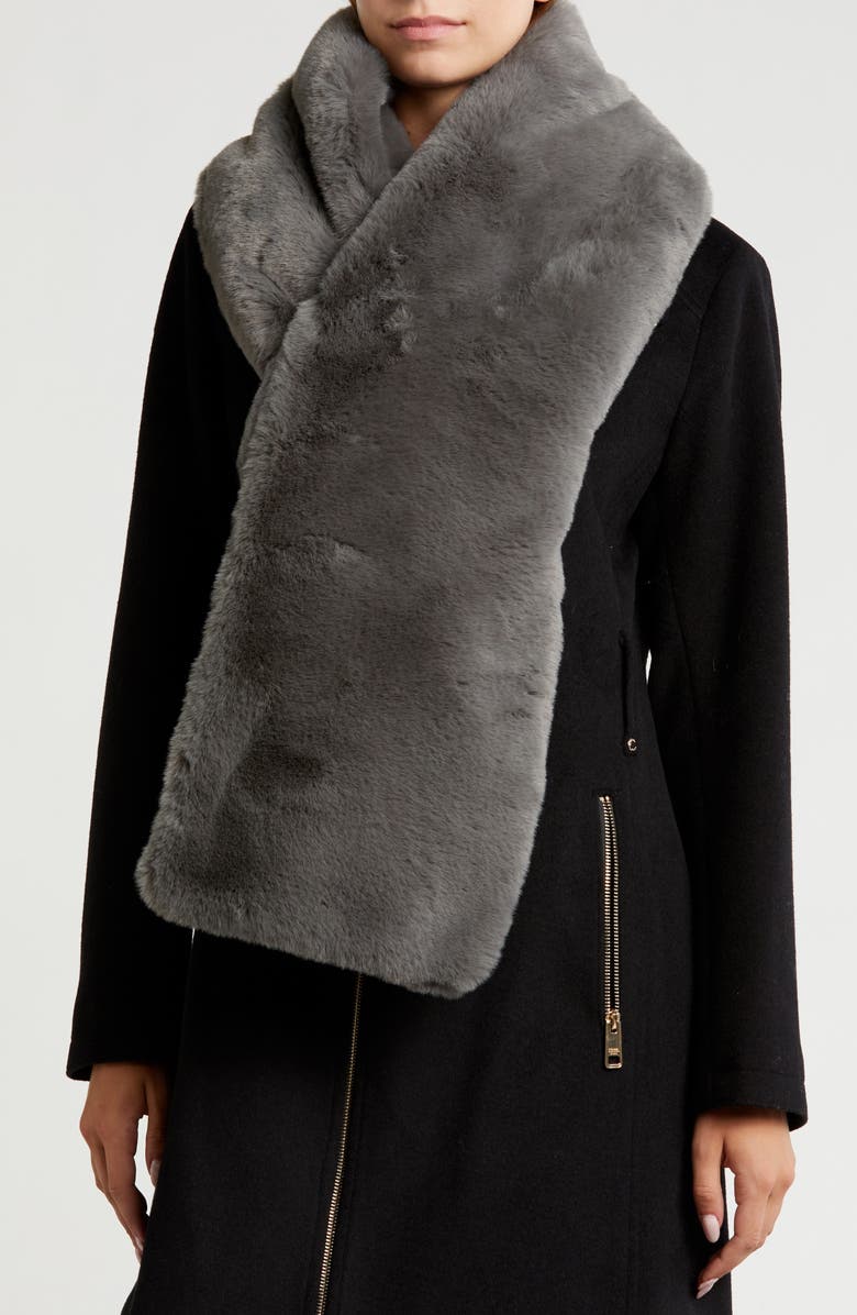 Kurt Geiger London Poppy Faux Fur Pull Through Scarf, Main, color, 