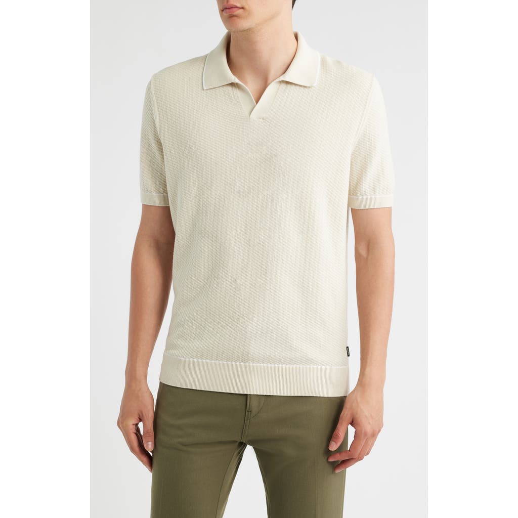 Hugo Boss Boss Isello Tipped Polo Sweater In White