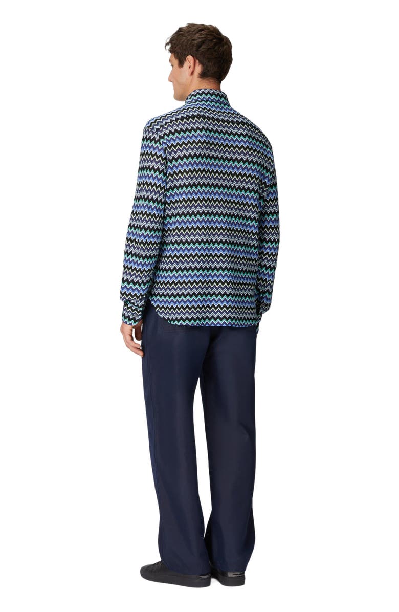 Missoni Zig Zag Cotton Shirt With Breast Pocket, Alternate, color, 