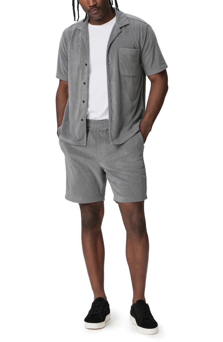 PAIGE Lee Drawstring Terry Cloth Shorts, Alternate, color, Evening Hills