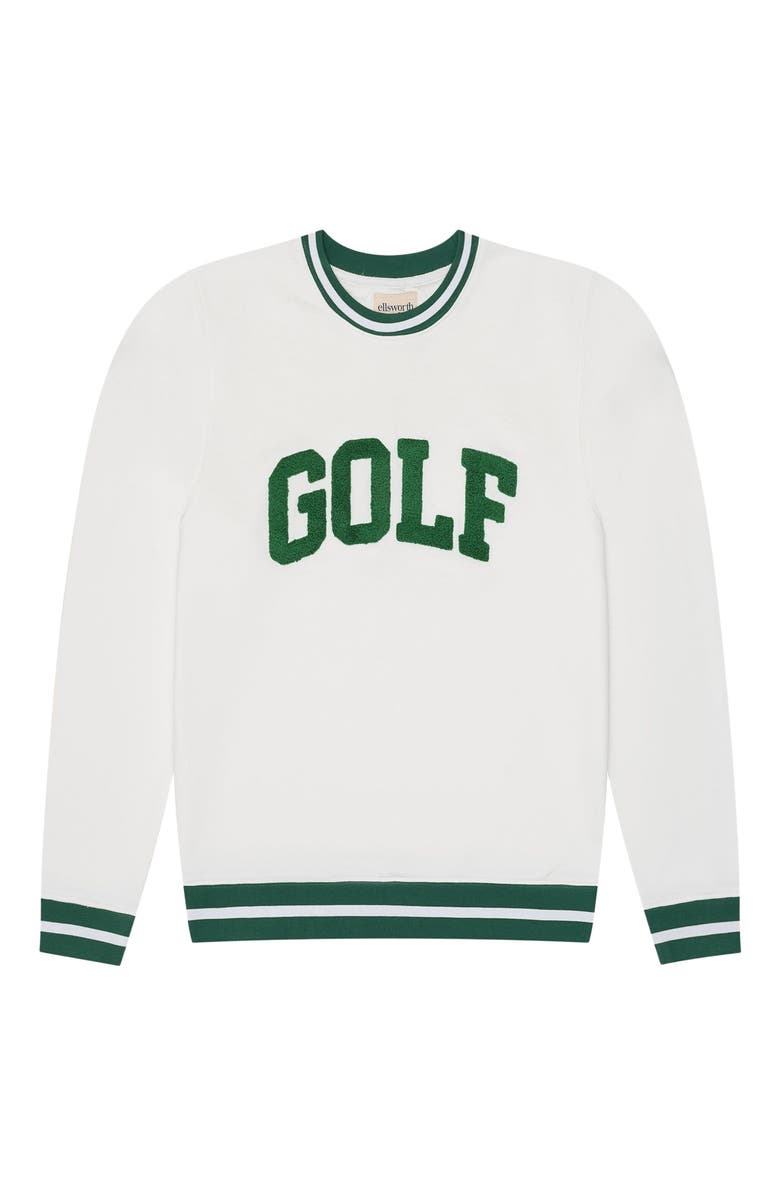 Ellsworth + Ivey Elle Women's Sweatshirt - Collegiate Golf, Main, color, Ivory / Green