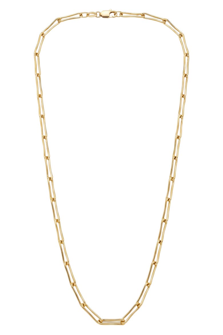 Ivy Tapered Paperclip Necklace, Main, color, GOLD