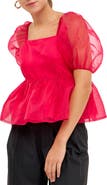 English Factory Organza Peplum Top