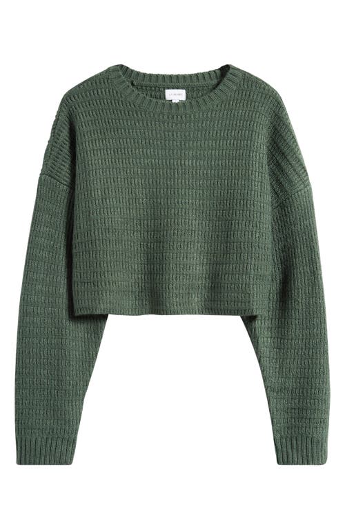 PACSUN PACSUN POLAR WAFFLE KNIT CROP SWEATER