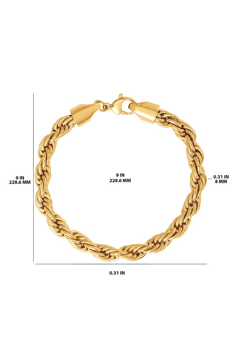 Gold-Tone Rope Chain Bracelet, Alternate, color, Gold