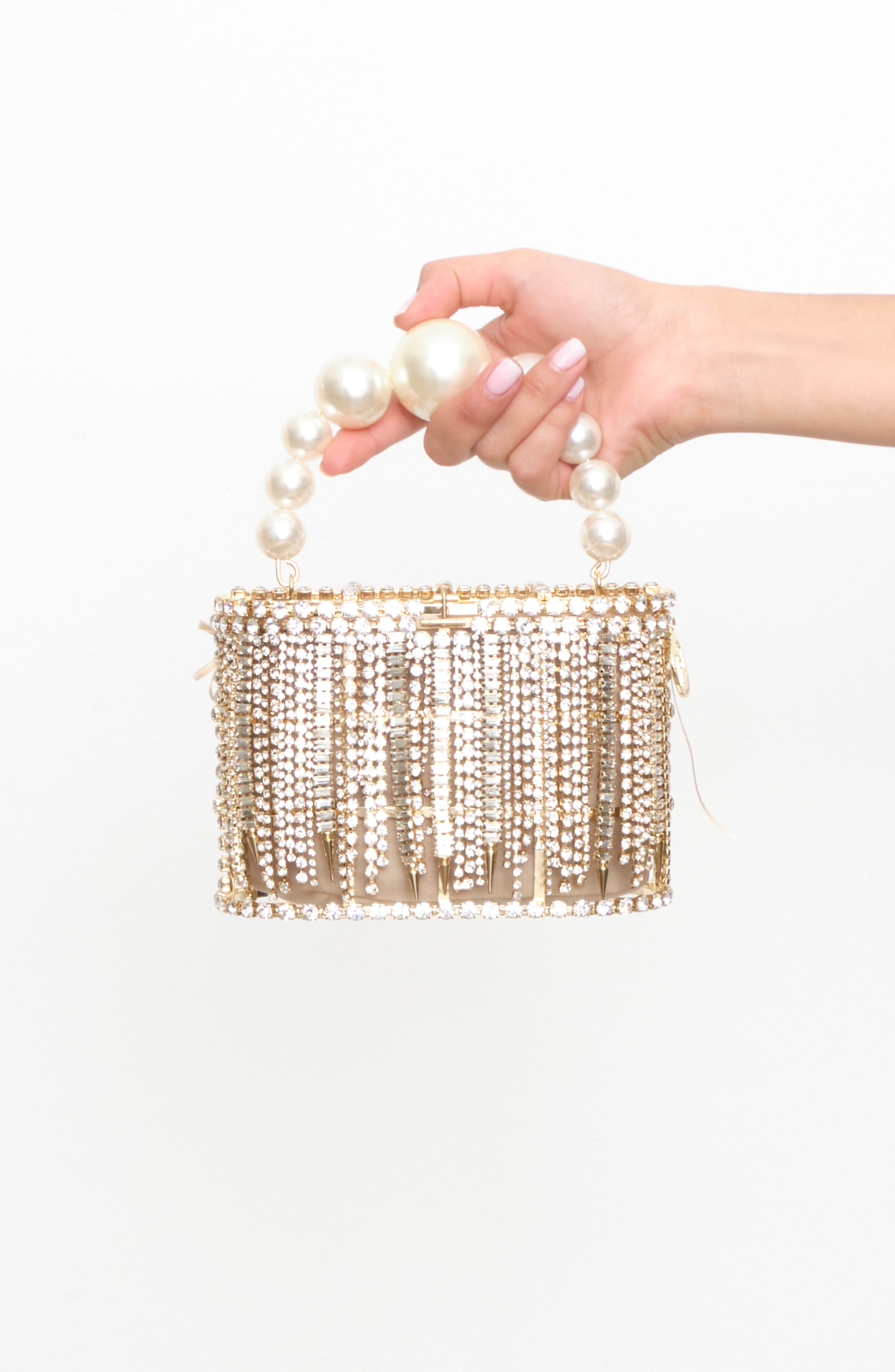 Rosantica Holli Crystal Fringe Top Handle Bag, Alternate, color, 