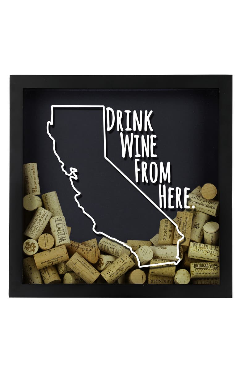 BeerCapTrap Drink Wine from Here State Shadow Box, Main, color,