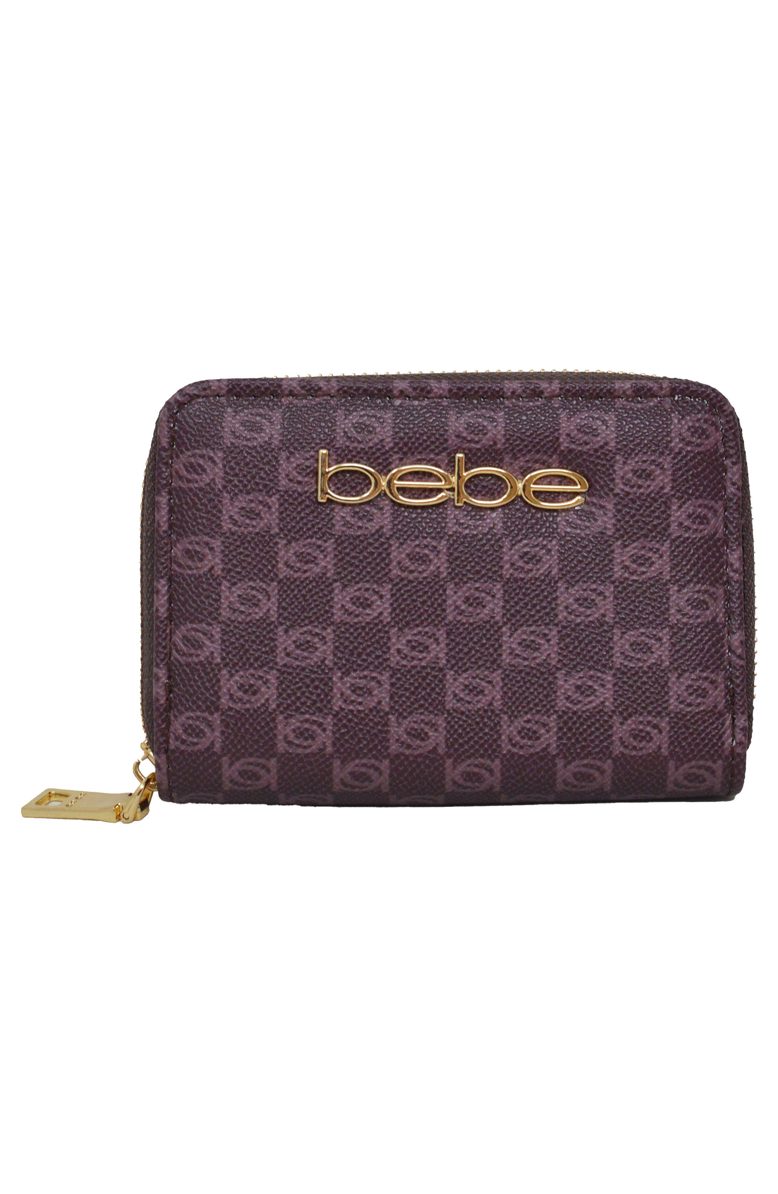 Adela Monogram Crossbody Baguette with Wallet, Alternate, color, BURGUNDY