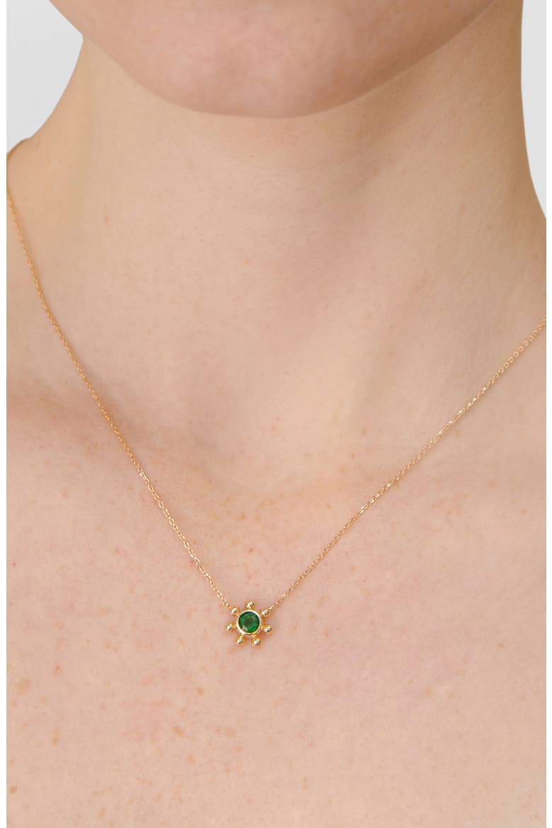 Dew Drop Marine Emerald & 14K Gold Pendant Necklace, Alternate, color, YELLOW GOLD/ EMERALD