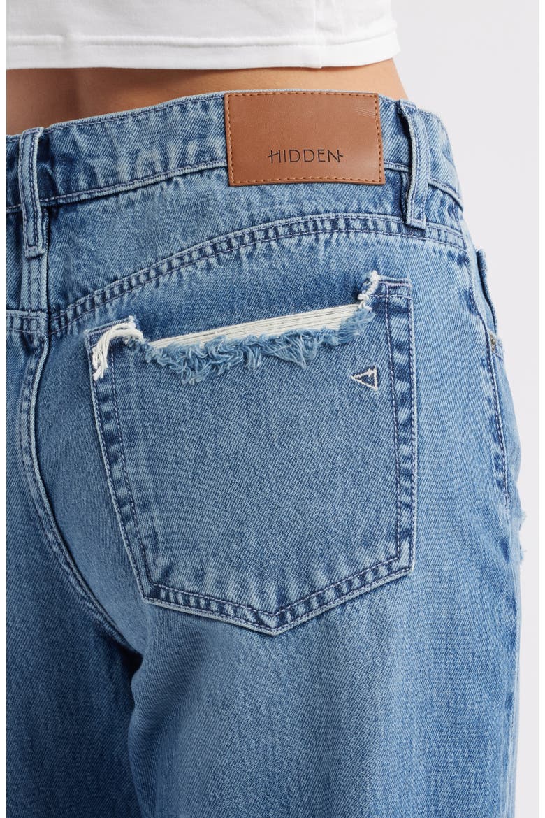 Baggy Distressed High Waist Wide Leg Jeans, Alternate, color, DK WASH