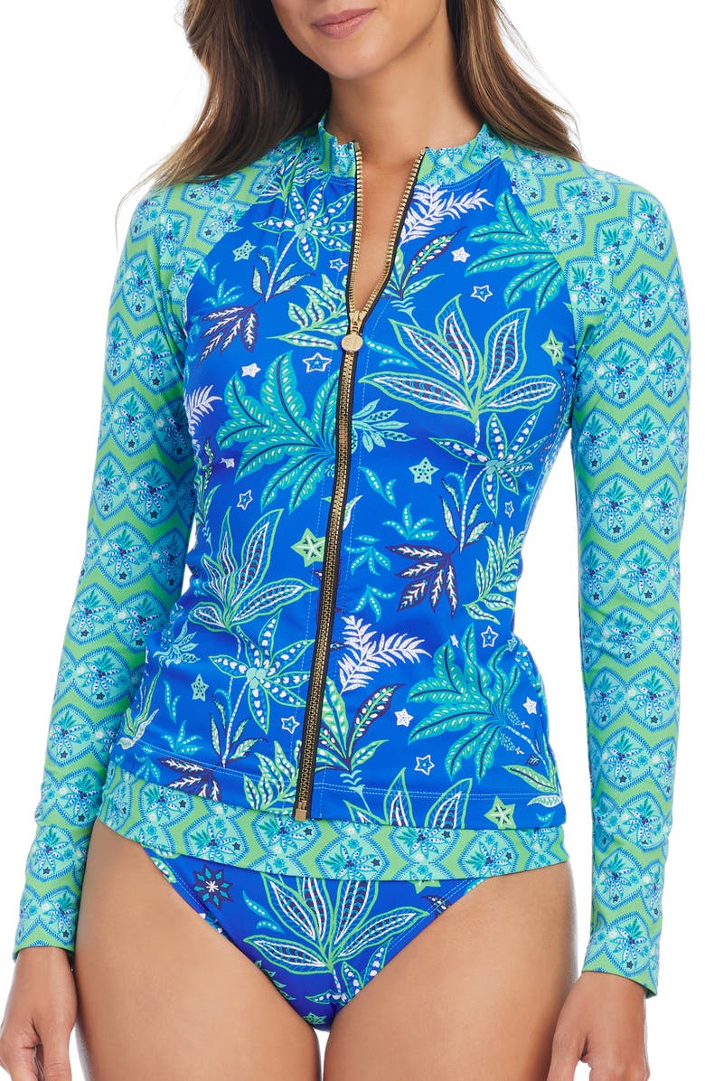 BLEU by Rod Beattie Desert Bloom Long Sleeve Rashguard, Main, color, 