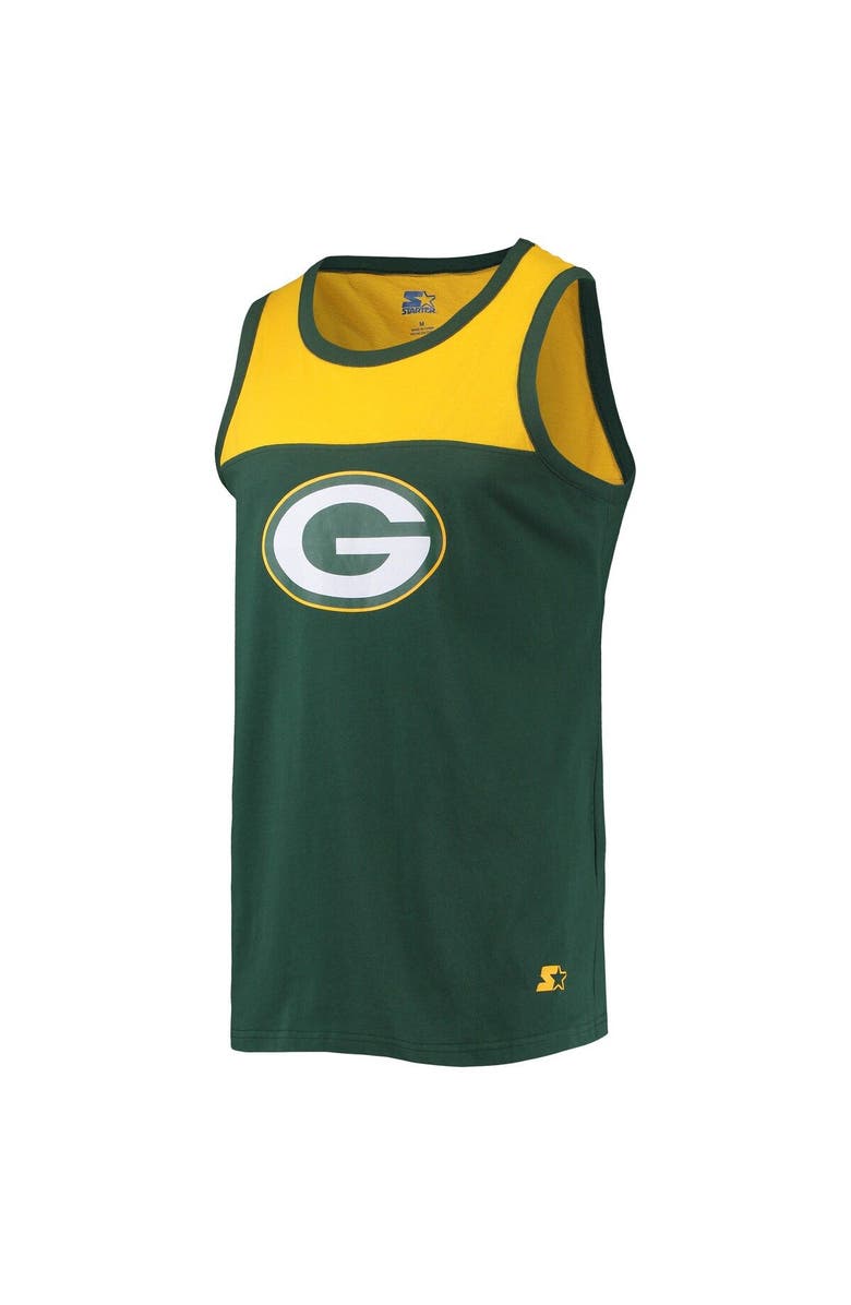 STARTER Men's Starter Green/Gold Green Bay Packers Team Touchdown Fashion Tank Top, Alternate, color, 