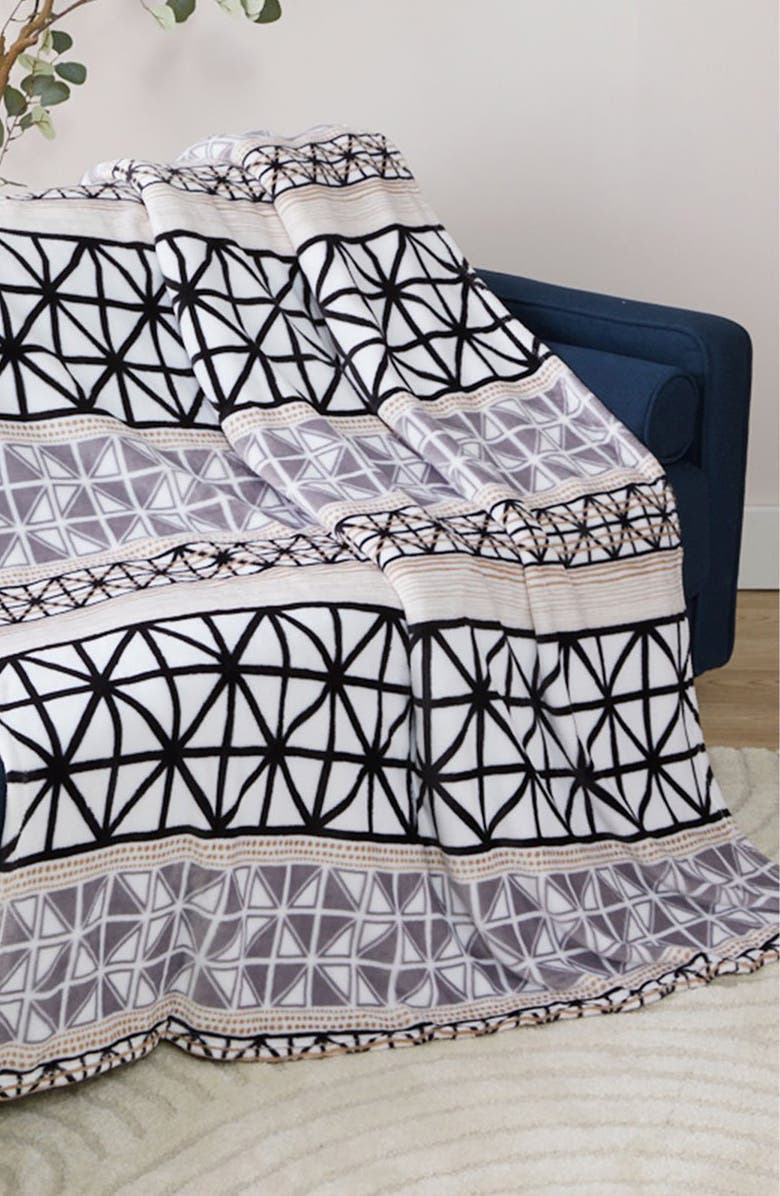 Luxury Home Brexton Micro Fleece Throw Blanket, Alternate, color, Stars And Moon